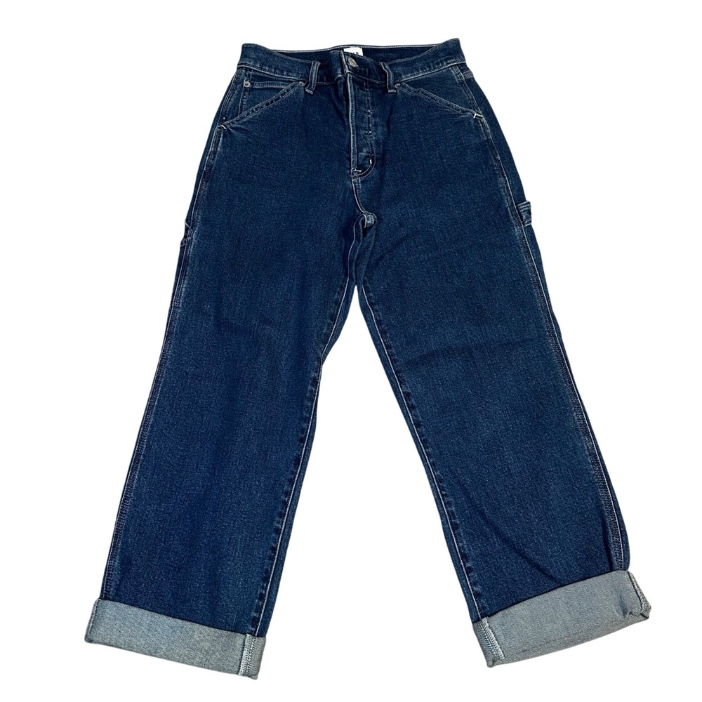 GAP Carpenter Jeans Dark Wash Denim Women Size 4 Cropped Cuffed